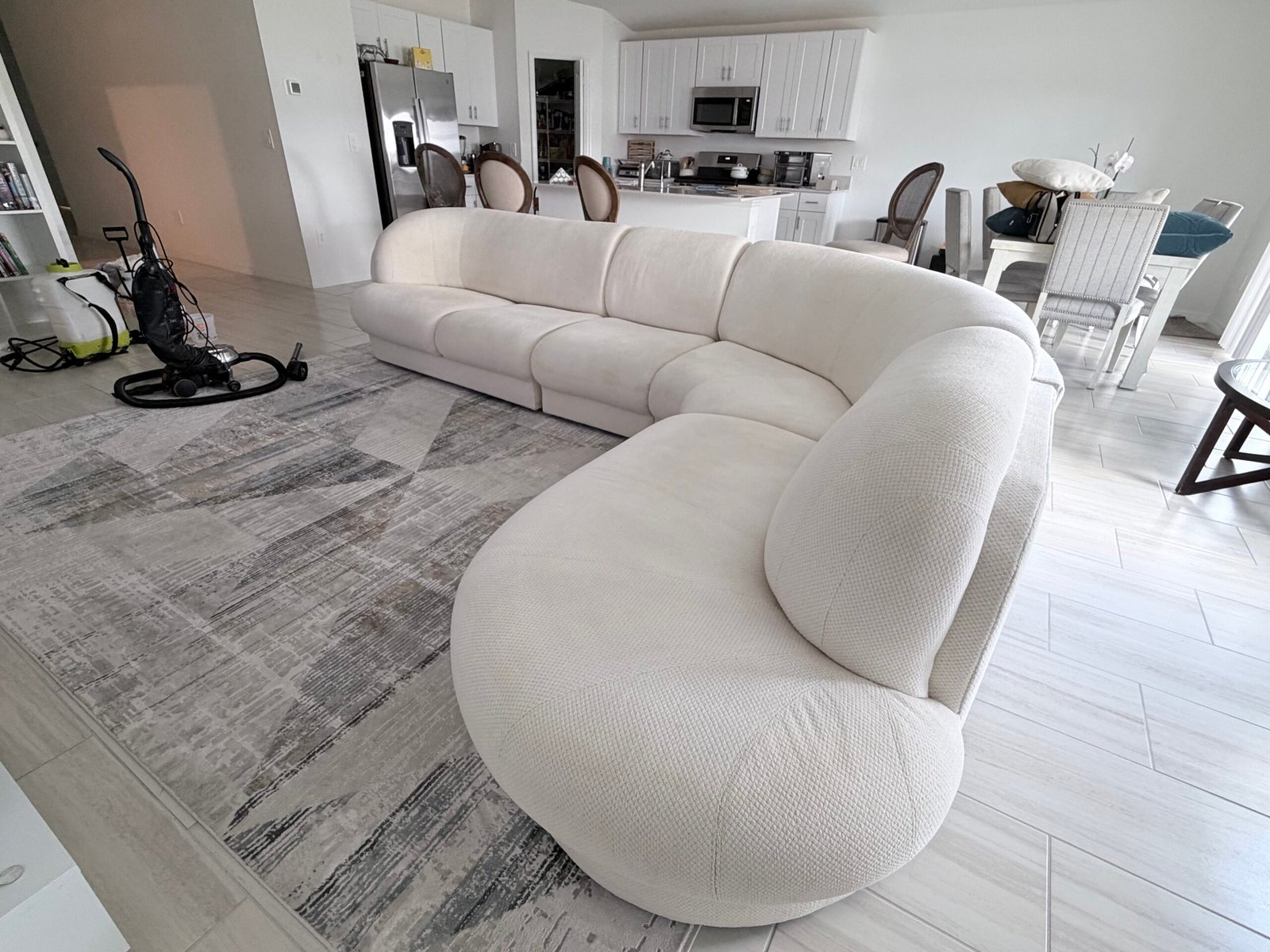 Residential sofa and sectional upholstery cleaning in a Bradenton living room